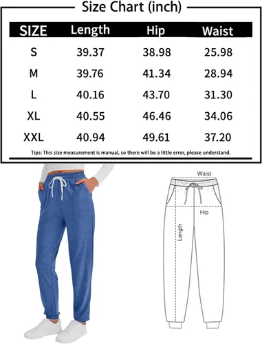 Vista 6 de AUTOMET - Pantalones deportivos holgados para mujer con bolsillos, pantalones de pijama para mujer, pantalones deportivos para correr, ropa de otoño
