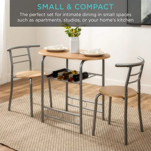 Vista 6 de Best Choice Products - Conjunto de mesa redonda y sillas de madera