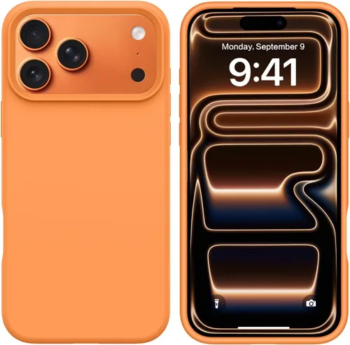 Vista 103 de GUAGUA Funda compatible con iPhone 17 Pro Max de 6.9 pulgadas, silicona líquida, goma de gel suave, delgada, forro de microfibra delgada