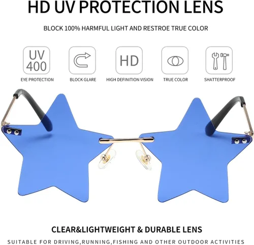 Vista 3 de BOJOD Gafas de sol con forma de corazón goteantes para mujer, gafas de sol de moda para fiesta
