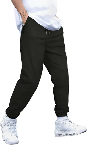 Vista 3 de JMIERR Pantalones deportivos casuales para hombre, con cordón elástico en la cintura con letras gráficas, para senderismo, al aire libre, pantalones