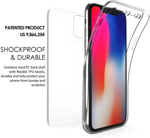 Vista 9 de Funda para iPhone 11, nueva envoltura de 360 grados [protección de cuerpo completo] Funda delgada de TPU transparente