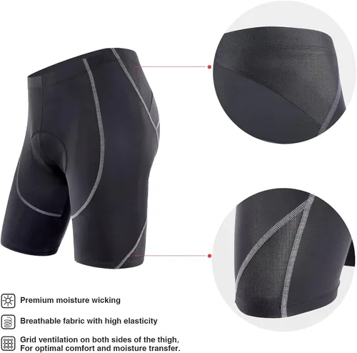 Vista 3 de Sportneer Padded Bike Shorts for Men - 4D Padding Mens Bicycle Cyling Tights Clothing for Road Bike Breathable Absorbent