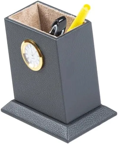 Vista 8 de Juego de organizador de escritorio de cuero regenerado, tapete de escritorio ejecutivo de 12 piezas, placa de nombre, bolígrafos, posavasos