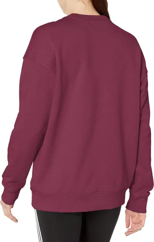 Vista 2 de adidas Originals Sudadera de cuello redondo con trébol para mujer, color negro, talla XXS de EE. UU, Negro