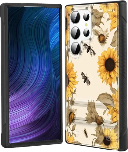 Vista 44 de Funda para Galaxy S24 Plus con soporte, doble capa híbrida de policarbonato duro y silicona suave, resistente a prueba de golpes, funda protectora