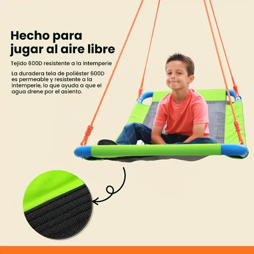 Vista 9 de PLATPORTS Columpio de plataforma – Columpio rectangular grande para niños y adultos
