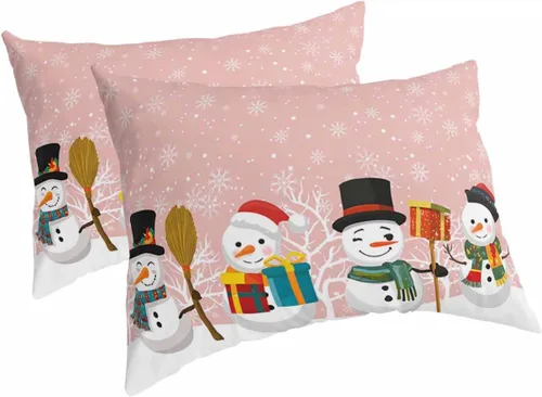 Vista 8 de Fundas de almohada de tamaño estándar de muñeco de nieve negro, paquete de 2 fundas de almohada suaves decorativas para sofá de cuerpo largo