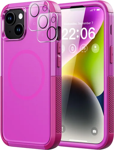 Vista 67 de Diverbox Funda para iPhone 13 [compatible con MagSafe] [con protector de pantalla] [a prueba de golpes] [a prueba de caídas] Funda de protección