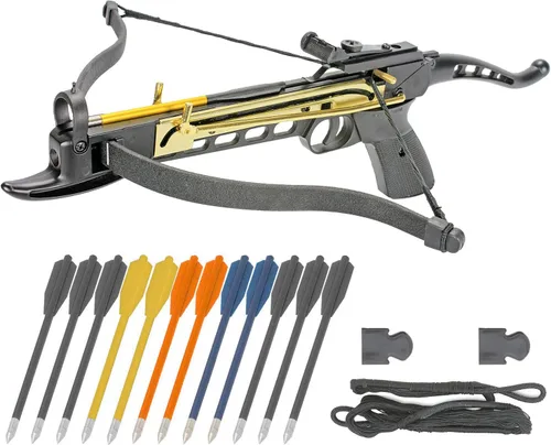 Vista 11 de Pistola de Ballesta Autoarmable de 80 LBS con Miras Ajustables, Pernos de Flecha de Aluminio y Característica de Seguridad Paquete de 24 flechas