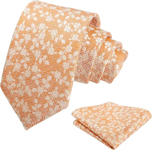 Vista 129 de Alizeal Mens 3.15inches Leaf Flower Pattern Tie with Floral Pocket Square Set