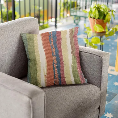 Vista 6 de Plutus Brands Plutus Cuba Stripe - Almohada de lujo multicolor de 12 x 20 pulgadas, doble cara de 12 x 20 pulgadas