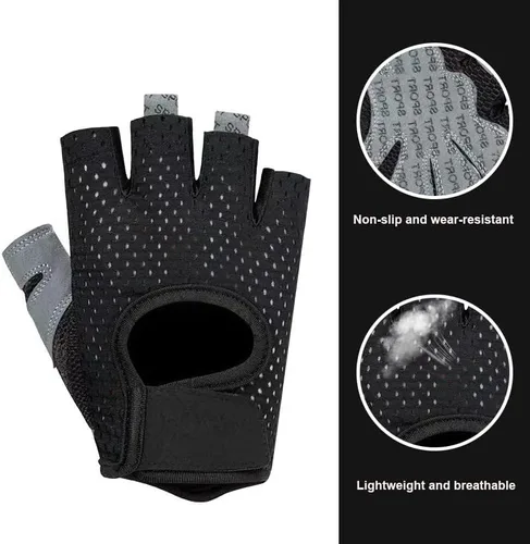Vista 9 de INOGIH Guantes de gimnasio ligeros y transpirables sin dedos para mujer, guantes de entrenamiento para ejercicio y crossfit
