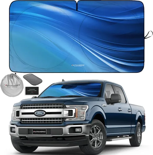 Vista 24 de Parasol de Parabrisas de Una Pieza - Parasol Cromado Líquido Plegable para Ventana Delantera de Auto para Carros SUV Camión - Protector Visor