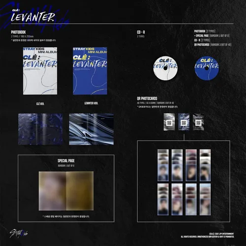 Vista 2 de Stray Kids - Mini álbum - Clé: Levanter [CLE ver. ] CD + Photobook + tarjetas de fotos QR + regalo gratis