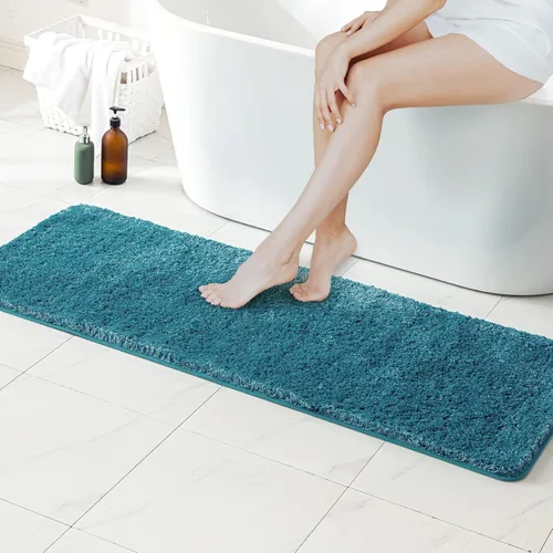 Vista 52 de MIULEE Alfombras de baño negras, suaves y pequeñas, absorbentes, antideslizantes, de secado rápido, esponjosas, para baño, bañera y duchas, lavables