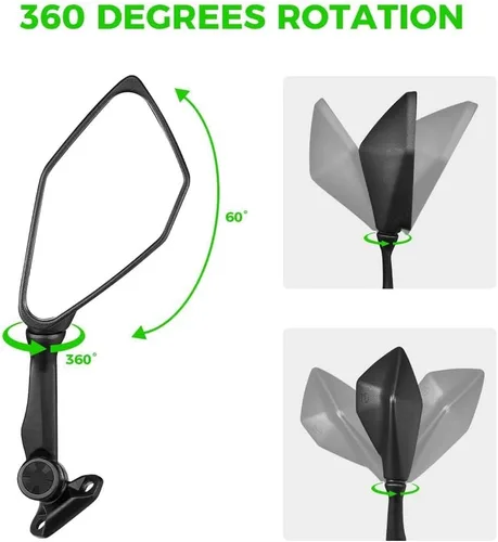 Vista 3 de KEMIMOTO - Espejos Ninja 300 Compatibles con Ninja 400 250 500 ZX6R EX300 ZX-6R Espejo Trasero para Motocicleta