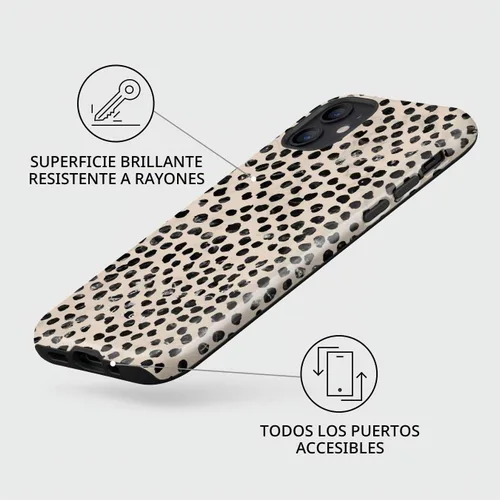 Vista 4 de BURGA - Funda compatible con iPhone 12, apta para carga inalámbrica, carcasa rígida híbrida de 2 capas + funda de silicona, resistente, ajuste Latte
