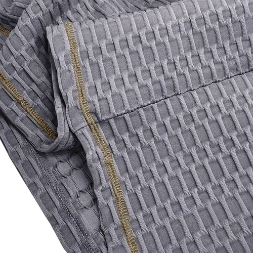 Vista 6 de Blusas con botones para Hombre sólido Cuello en V Camisa tipo túnica Mangas Camisetas Deportivas ajustadas