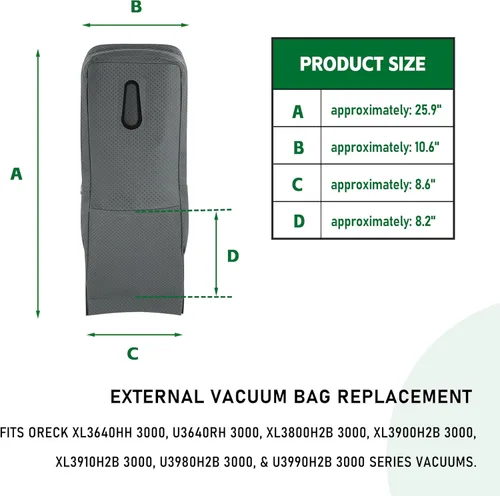 Vista 2 de Bolsa exterior para aspiradora Oreck Xl piezas de repuesto, aspiradoras de repuesto XL3640HH 3000, U3640RH 3000, XL3800H2B 3000, XL3900H2B 3000
