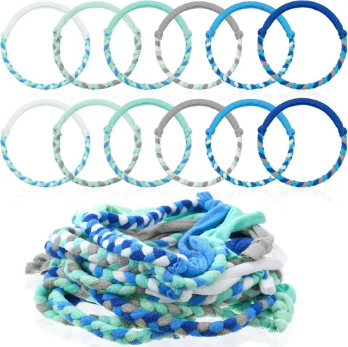 Vista 7 de Henoyso Paquete de 12 collares sensoriales masticables para niños, tela de rizo suave, juguetes de dentición motora, para niños y niñas, joyas