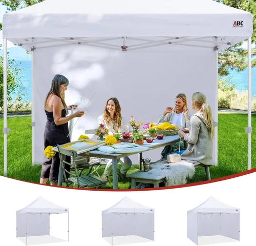 Vista 5 de ABCCANOPY - Toldo desplegable para el sol 10'x 10', pared lateral de 10' (1 panel), más de 15 colores, con cintas para sujetar de la estructura