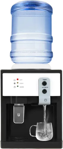 Vista 9 de Dispensador de enfriador de agua de carga superior de 5 galones, máquina eléctrica para beber caliente y fría, dispensador de agua para encimera