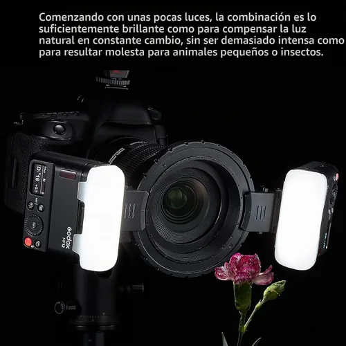 Vista 5 de Godox MF12 MF12-K2 Macro Flash Off-Camera TTL Flash Speedlite 12W, Control Inalámbrico 2.4G, Modo TTL/M, Batería de Litio Integrada 3.7V/6.29W