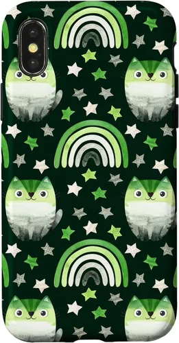 Vista 4 de Funda para iPhone 15 Aromantic Pride Month Green Rainbows Cats LGBT Gay Subtle Bi