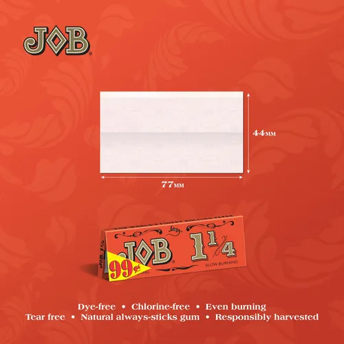 Vista 5 de Job 1 1/4 - Papel de liar para cigarrillos naranja (3.071 in, 100 unidades)