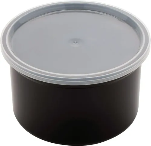 Vista 9 de G.E.T. CR-0120-BK - Recipiente redondo para almacenamiento de alimentos con tapa, 1.2 cuartos de galón, color negro (juego de 12) Dishwasher safe