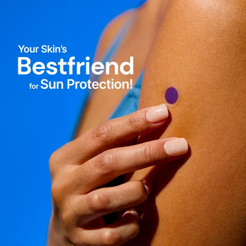 Vista 3 de SpotMyUV Calcomanías de detección UV para protector solar con tecnología patentada Dermatrue SPF Sensing, saber cuándo volver a aplicar protector