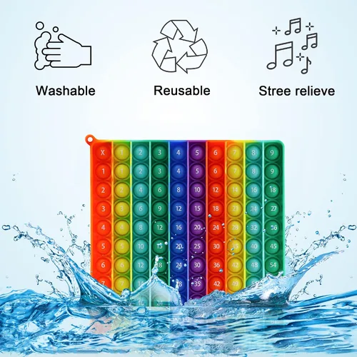 Vista 4 de uguetes para la ansiedad de tabla de multiplicación, juegos de matemáticas para reventar burbujas, regalos para niños, adultos, familia