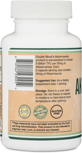 Vista 4 de Probiótico y Posbiótico Akkermansia (Aumenta la Producción de GLP-1) 120 Cápsulas, 50mg por Porción