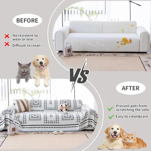 Vista 41 de Funda para sofá, funda lavable para sofá para perros, fundas de felpilla para sofá para protector, aptas para mascotas (71"x 71"/Verde/1 unidad)