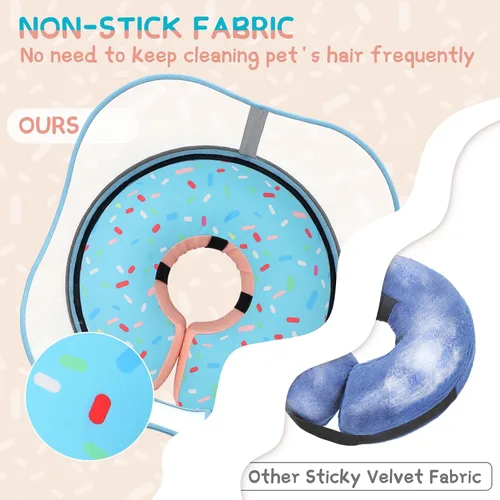 Vista 4 de Supet Collar de Cono Inflable Elevado para Perros para Evitar que se Laman, Alternativa de Cono Suave para Perros Después de Cirugía, Collar de Dona