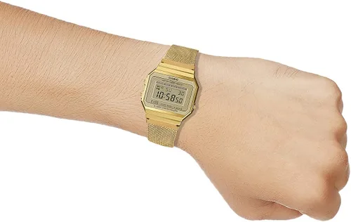 Vista 5 de A700WMG-9A Casio - Casio - Casio de cuarzo digital dorado a la moda Azul Patchwork talla 36 Digital