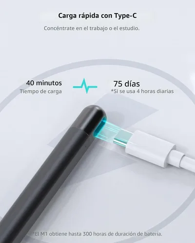 Vista 4 de Metapen Lápiz Stylus M1 para Microsoft Surface (Vida de Batería de 75 Días, Escritura Suave), Compatible con Surface Pro 11/10/X/9/8/7/6/5/4/3/Book