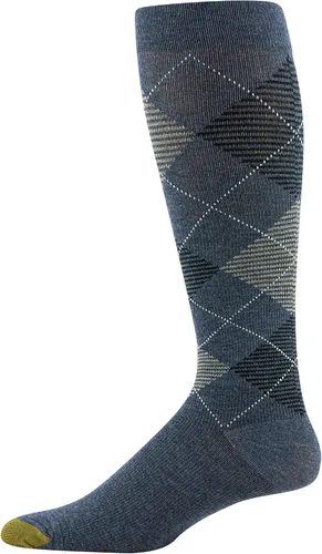 Vista 21 de GOLDTOE Calcetines de compresión suave sobre la pantorrilla para hombre, multipares