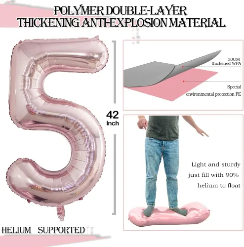 Vista 408 de GOER Globos Número 10 para Decoraciones de Fiesta de 10º Cumpleaños, Globos de Helio de Papel de Aluminio Jumbo de 42 Pulgadas para 10º Aniversario