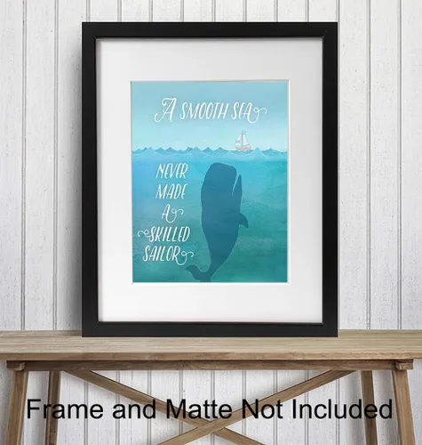 Vista 2 de Decoración de pared con cita inspiradora, póster motivacional de arte de pared de 8 x 10, decoración de habitación para casa de lago o playa, frase