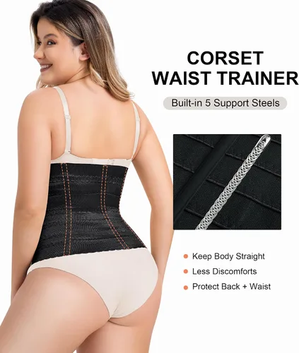 Vista 3 de QACIVIQ Entrenador de cintura segmentado para mujer, faja moldeadora de cintura para mujer, control de abdomen, entrenamiento, faja moldeadora