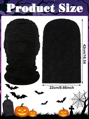 Vista 3 de Paquete completo de máscara facial de Halloween, 2