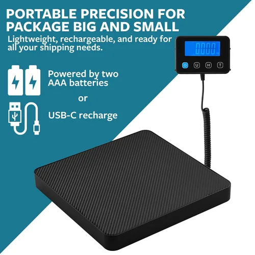 Vista 7 de Báscula de envío digital, báscula postal, 220 libras, 0.1 oz, pantalla remota Backlit LCD, Hold and Tare, Postage Mail Scale for Packages, Small