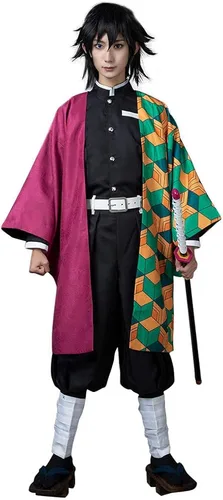 Vista 2 de Cosfun Giyuu Cosplay Kimono para hombre solo capa o uniforme jacquard ver