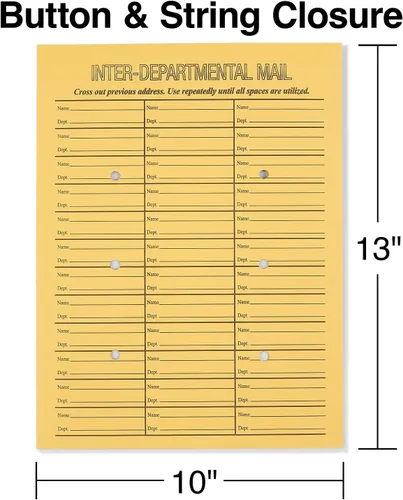 Vista 3 de Staples Sobres interdepartamentales con botones y cuerdas, 10" × 13", marrón Kraft, construcción duradera, 100/caja