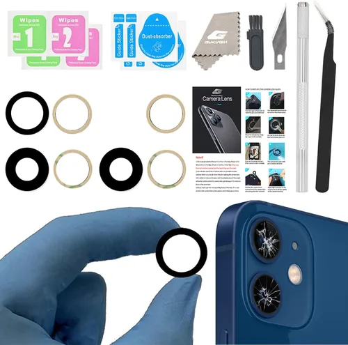 Vista 19 de Reemplazo de lente de vidrio de cámara para iPhone 11, GVKVGIH reemplazo de lente de vidrio de cámara trasera con adhesivo preinstalado, kit