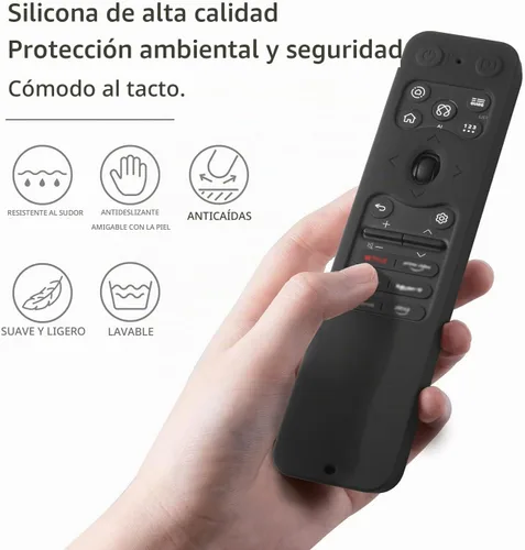 Vista 2 de Funda de silicona para LG MR25GA Remote 2025 LG OLED Smart TV C5 B5 G5 M5 Remoto MR25GA Funda protectora (negro)