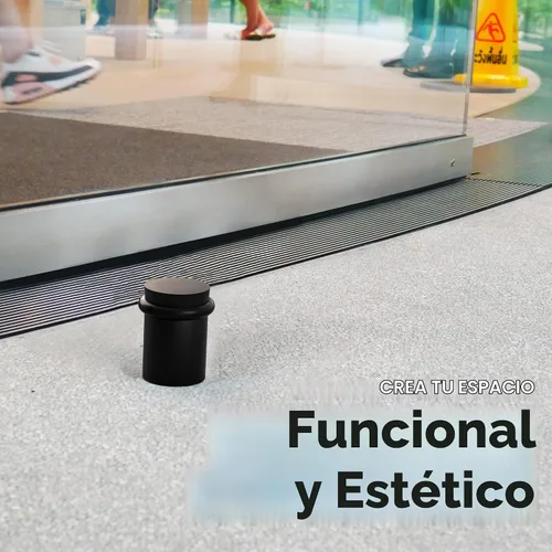Vista 6 de NYCO - Tope de puerta cromado para puerta de piso, elegante acero sólido, moderno, resistente, tornillo de anclaje para montaje en el suelo Acabado
