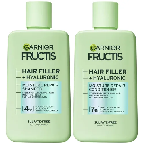 Vista 13 de Garnier Fructis Hair Filler Gel-Crema Reparadora de Humedad, Gel para el Cabello para Rizos y Ondas con Ácido Hialurónico, 5.1 Fl Oz, 1 Unidad